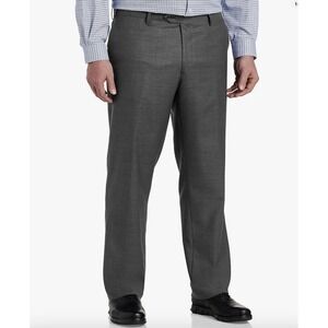 NWT Shaquille O'Neal Big & Tall Stretch Dress Pants‎ 50W x 30L Grey Charcoal NWT